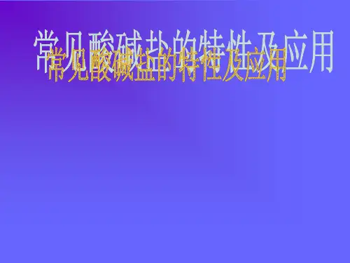 常见酸碱盐的特性及应用PPT课件
