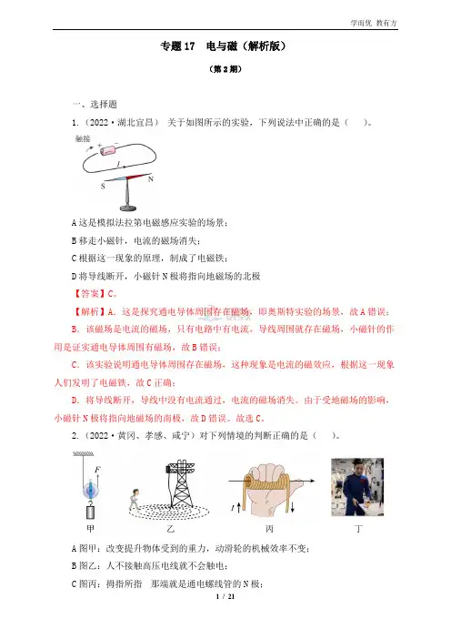 专题17   电与磁(解析版)(第2期)