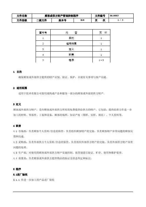 28-顾客或供方财产管理程序2021