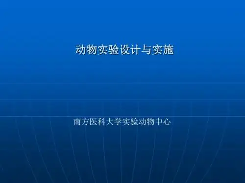 动物实验设计与实施