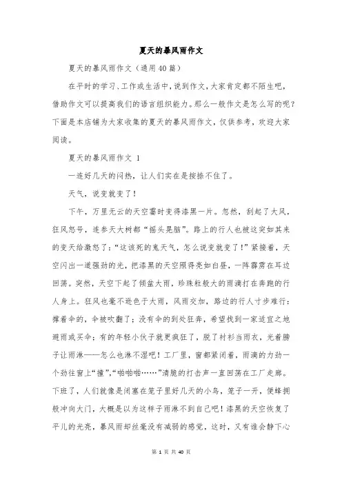 夏天的暴风雨作文