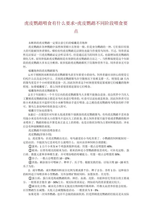 虎皮鹦鹉喂食有什么要求-虎皮鹦鹉不同阶段喂食要点