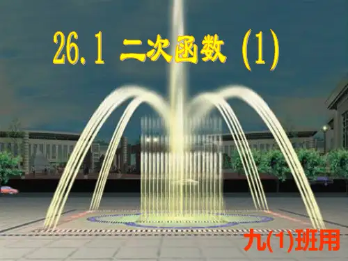 初三数学2611《二次函数》PPT课件