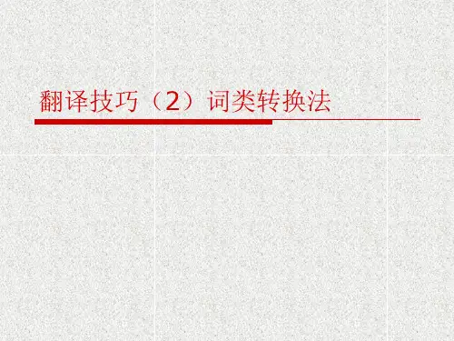 翻译技巧词类转换法