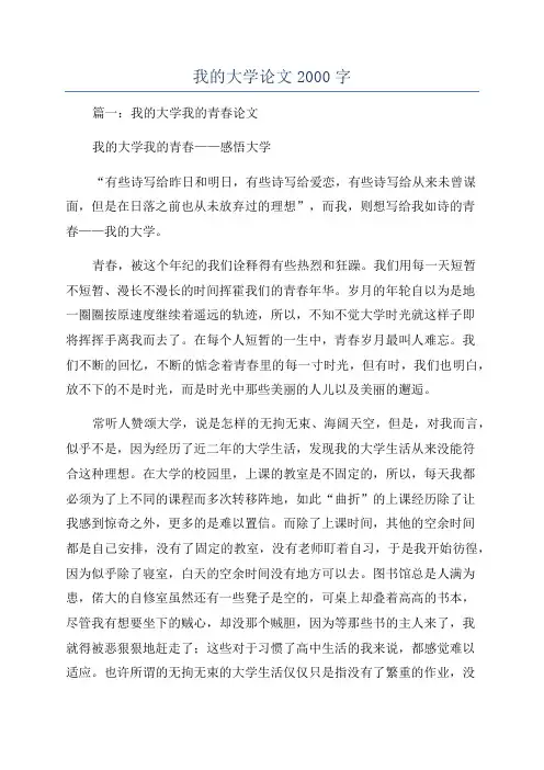 我的大学论文2000字