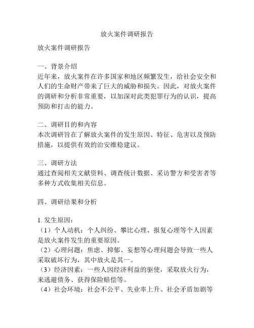 放火案件调研报告