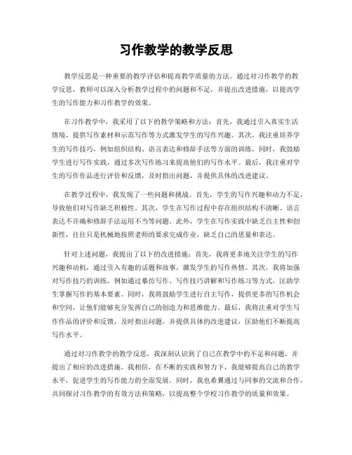 习作教学的教学反思