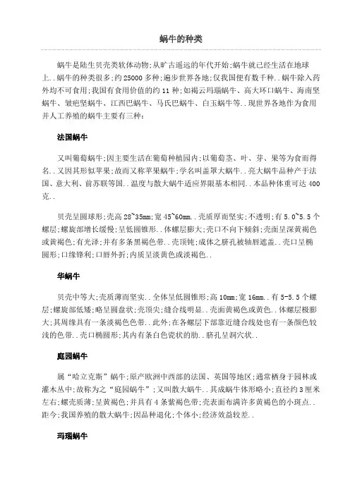 蜗牛的资料