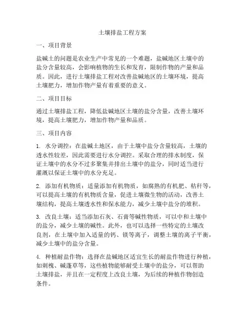土壤排盐工程方案