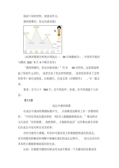 材料作文“遇到困难时,你会向谁求助”写作指导及范文