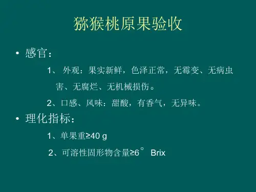 猕猴桃浆生产简介