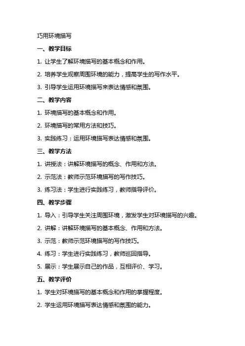 巧用环境描写(教案)