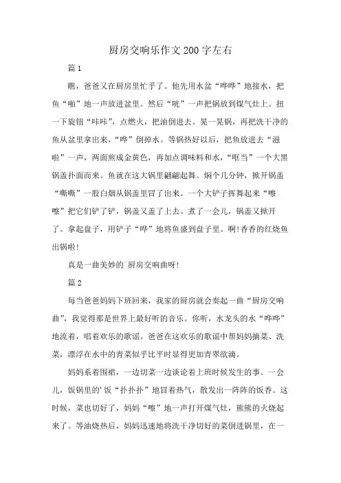 厨房交响乐作文200字左右