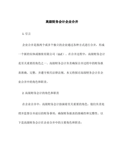 高级财务会计企业合并