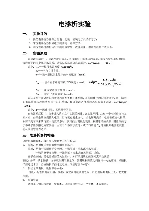 电渗析实验