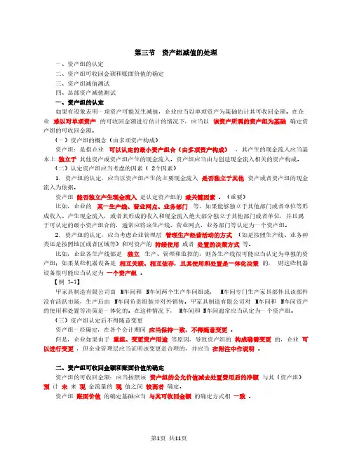 2020中级会计 会计 第35讲_资产组减值的处理