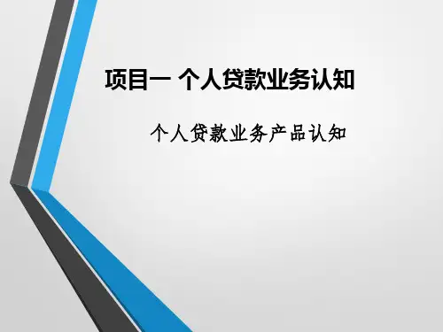 《银行信贷项目化教程》项目一课件2