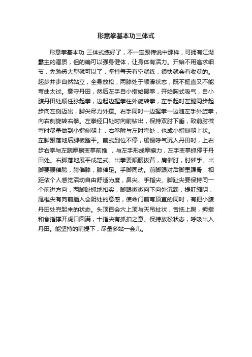 形意拳基本功三体式
