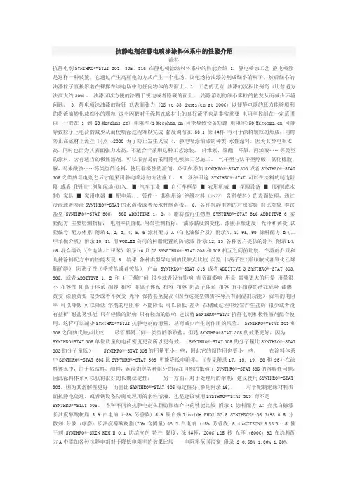 抗静电剂在静电喷涂涂料体系中的性能介绍