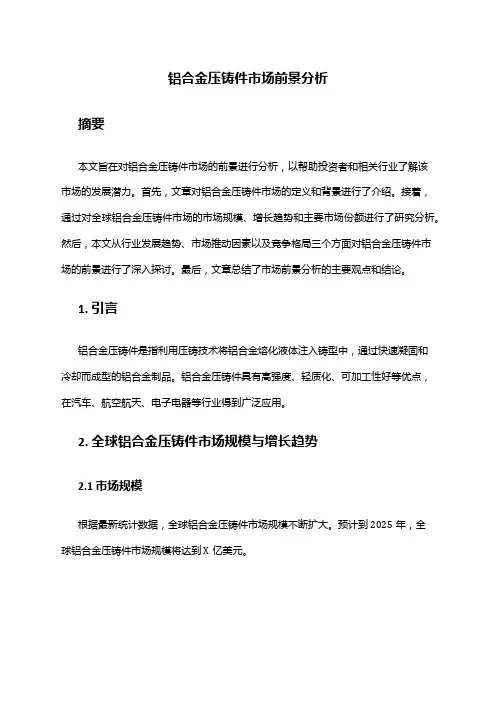 2024年铝合金压铸件市场前景分析