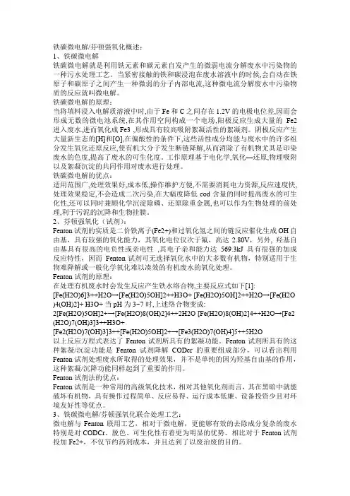 微电解填料芬顿氧化联用工艺处理废水