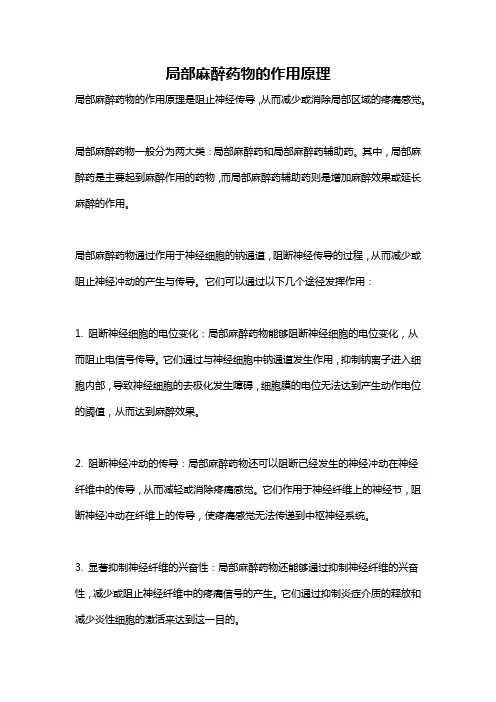 局部麻醉药物的作用原理