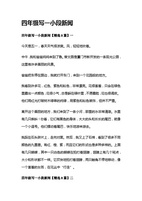 四年级写一小段新闻