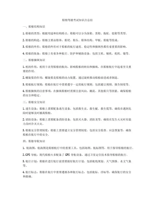 船舶驾驶考试知识点总结