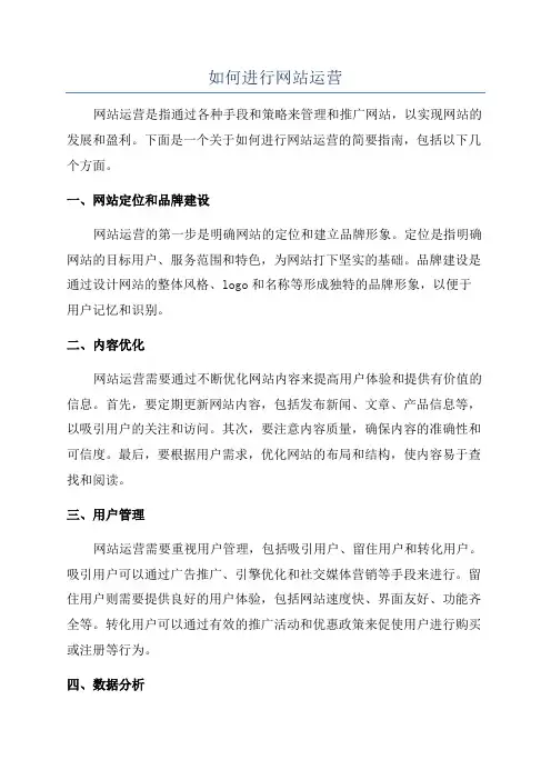 如何进行网站运营