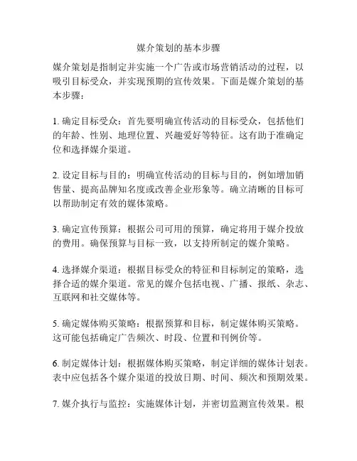 媒介策划的基本步骤