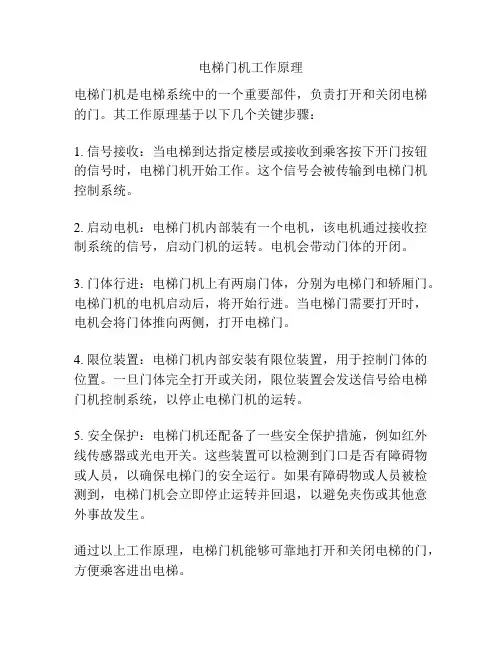 电梯门机工作原理