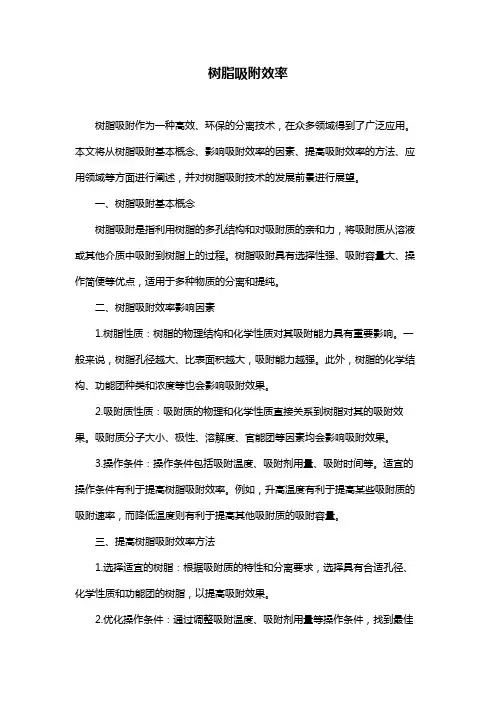 树脂吸附效率