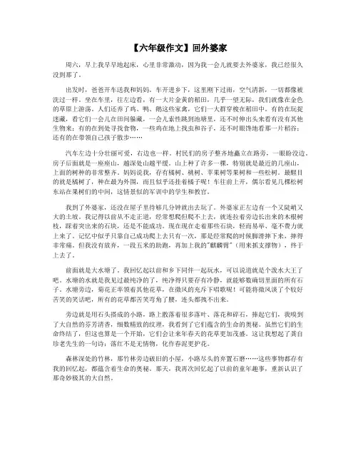 【六年级作文】回外婆家