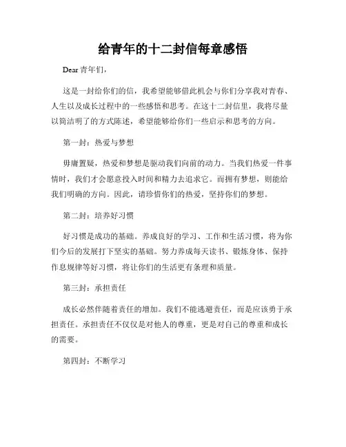 给青年的十二封信每章感悟