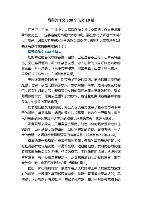 写景的作文800字范文10篇
