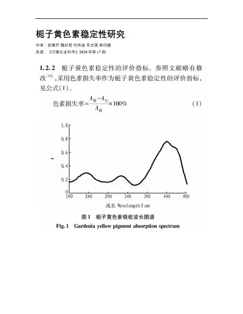 栀子黄色素稳定性研究