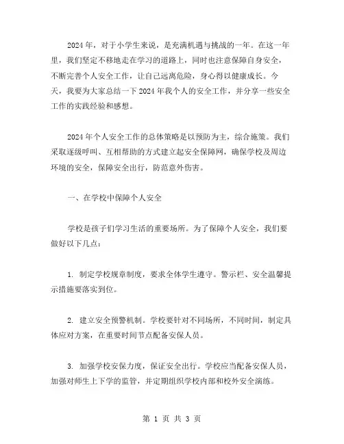 2024小学生个人安全工作总结范文