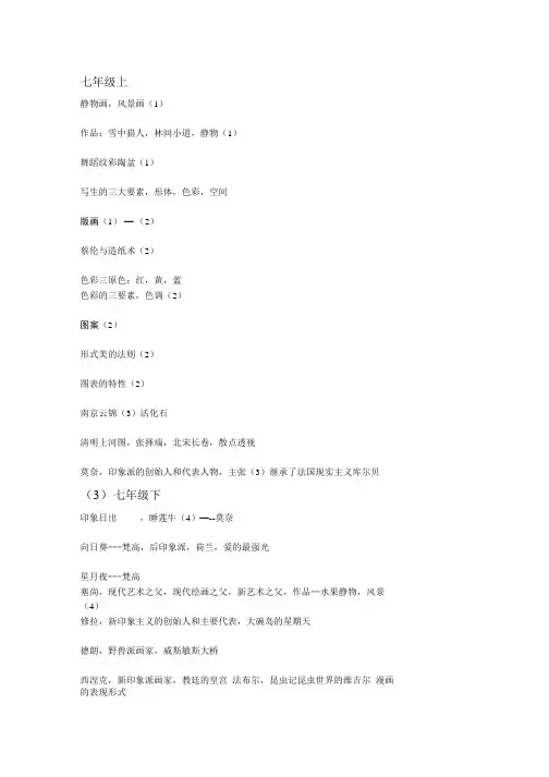 初中美术复习资料.doc