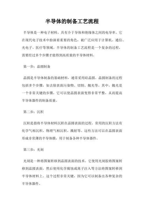 半导体的制备工艺流程