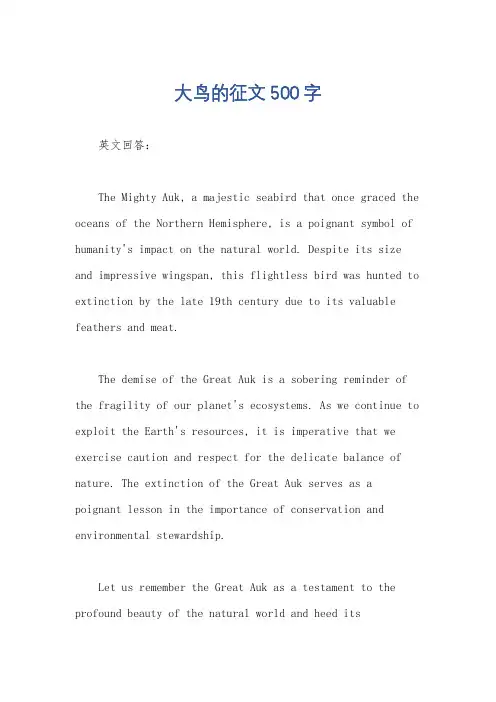 大鸟的征文500字