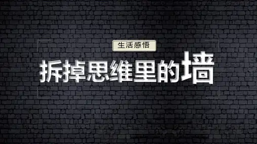 生活感悟分享拆掉思维分析里的墙PPT授课课件