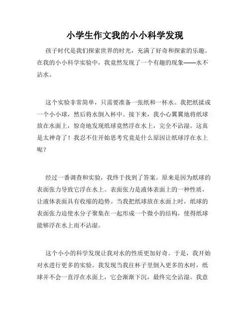 小学生作文我的小小科学发现