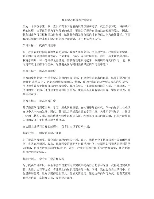 我的学习目标和行动计划