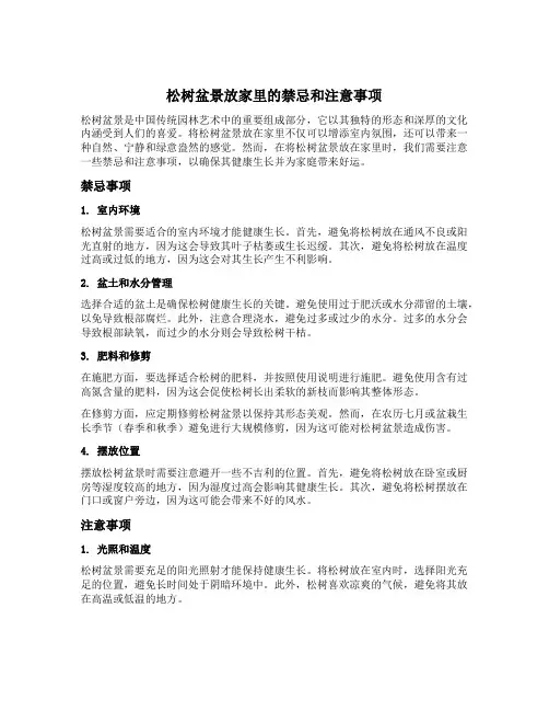 松树盆景放家里禁忌和注意事项