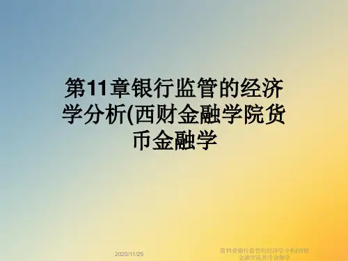 第11章银行监管的经济学分析(西财金融学院货币金融学
