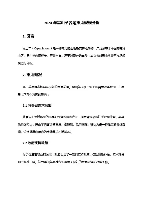 2024年黑山羊养殖市场规模分析