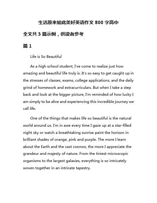 生活原来如此美好英语作文800字高中