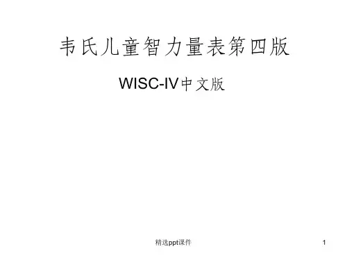 韦氏儿童智力量表第四版1