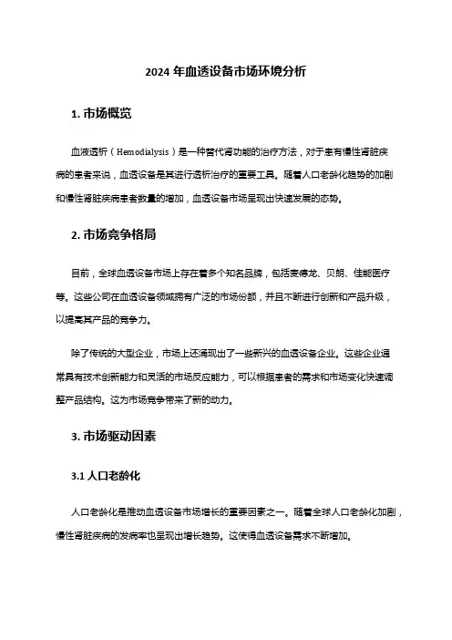 2024年血透设备市场环境分析