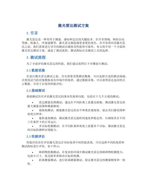 激光雷达测试方案